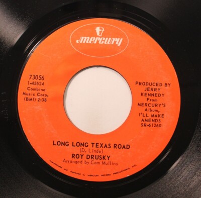 Country Nm! 45 Roy Drusky - Long Long Texas Road / Emotion - Devotion On Mercury