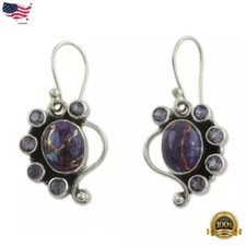 Zircon 925 Silver Plated Ear Hook Drop Dangle Earrings Women Jewelry Simulated