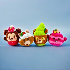 Disney Munchlings Lot of 4 Minnie Cupcake Cheshire Cat Robin Hood Bullseye 5"