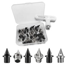 48 Pcs Stainless Steel Steel Track Spikes 1/4 Inch with Wrench for Men's Shoes