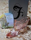 Fenton Secret Slipper Shoe Cabbage Rose Hand Painted White Flowers 9295JI BOX