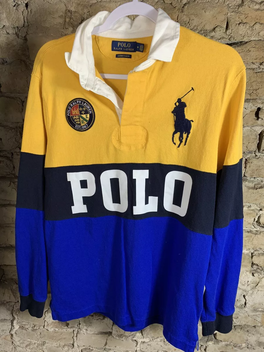 Polo Ralph Lauren Mens Custom Slim Fit Jersey Brasil Team 5 Rugby Polo  Shirt Yellow