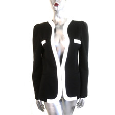 Tailored Jacket Black With White Trim Business Career Designer Look Uk 6 8