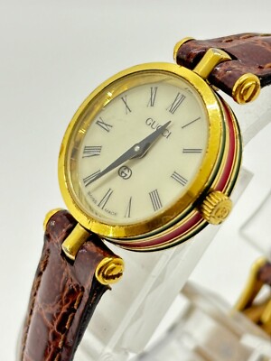 Exc+5] Gucci 2000L Roman Gold Women's Quartz Watch Sherry Line