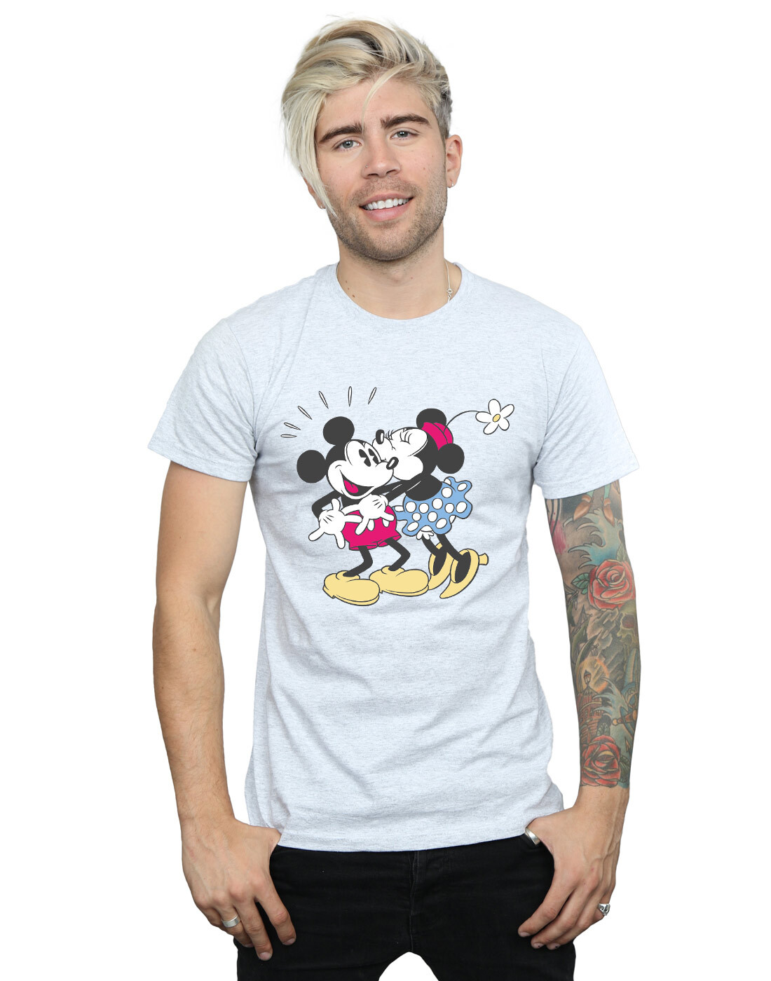 Disney Men's Mickey And Minnie Mouse Kiss T-Shirt