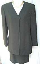 Kasper for ASL Skirt Suit Sz 4 Career Business Black Lined Designer