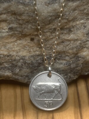 Coin Pendant 5p Necklace Ireland Éire 5P Coin Pendant Unisex 20