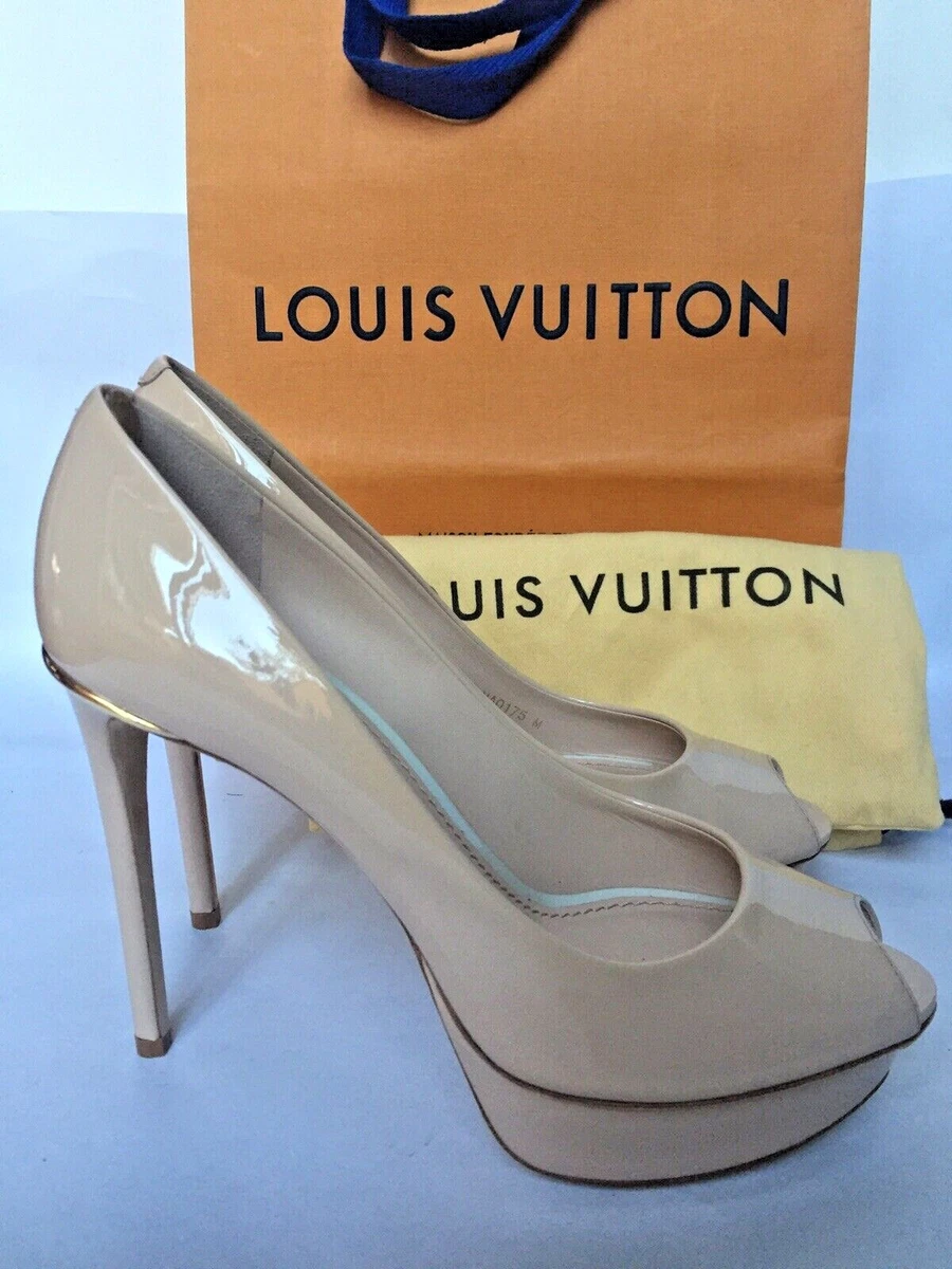 Louis Vuitton Nude Patent Eyeline Peep-toe Pump