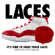 Air Jordan 11 AJ11 Replacement Shoe Laces 45-Inch 54-Inch Rope Cotton Cherry Red