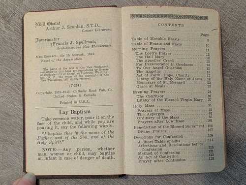 1942 POCKET PRAYER BOOK Manual of Catholic Devotions Father Lelen 4.5"x2.75"x.5" - Picture 5 of 12
