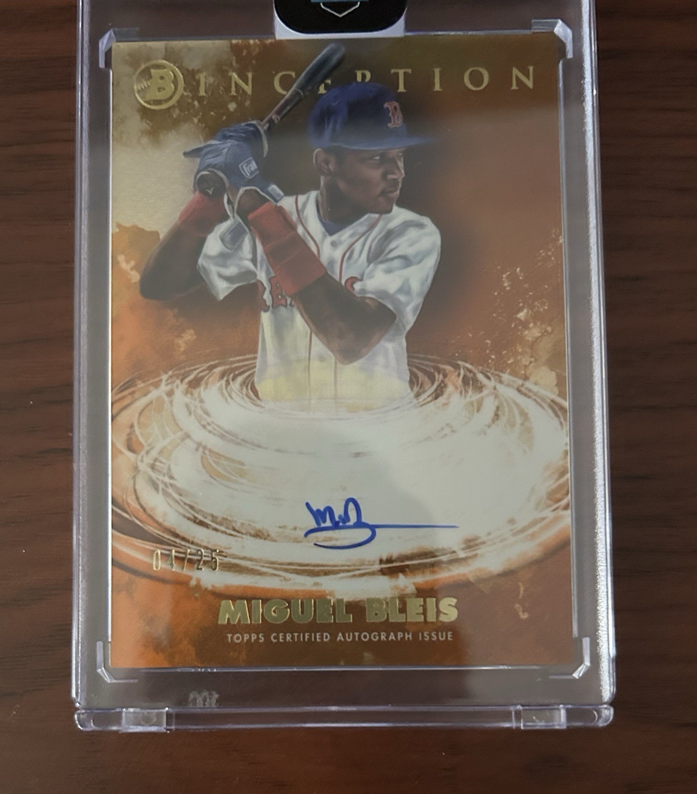 Miguel Bleis 2021 Bowman Inception Orange Primordial Prospect Auto /25