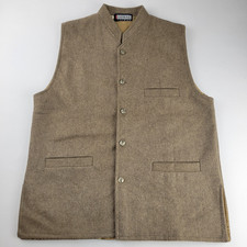 Oswal Premium Mens Medium Tweed Nehru Jacket Modi Vest Waistcoat Mandarin Collar