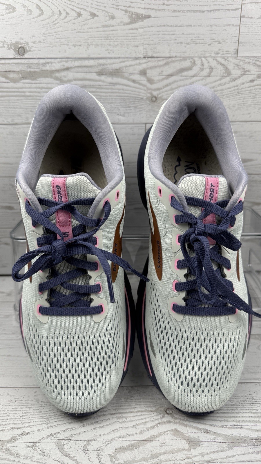 Brooks Ghost 15 Women’s Size 9 D Wide Running Shoes spa Blue/Pink/Copper #386 thumbnail 3