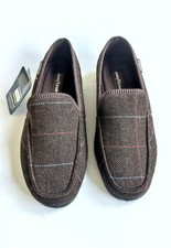 Men  s Goodyear Slippers Size 11 Brown Tweed Memory Foam House Comfort Shoes
