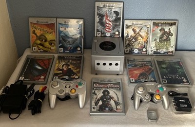 Nintendo GameCube Konsole Silber Spieler Auswahl Bundle Controller 10 Spiele + MC