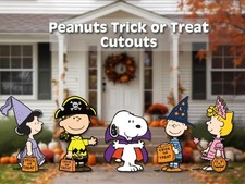 Peanuts Trick or Treat Halloween Cutouts Snoopy, Charlie Brown, Lucy, Linus