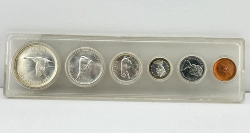 1967 Canada Centennial 80% Silver 6 Coin Canadian Mint Set in Holder