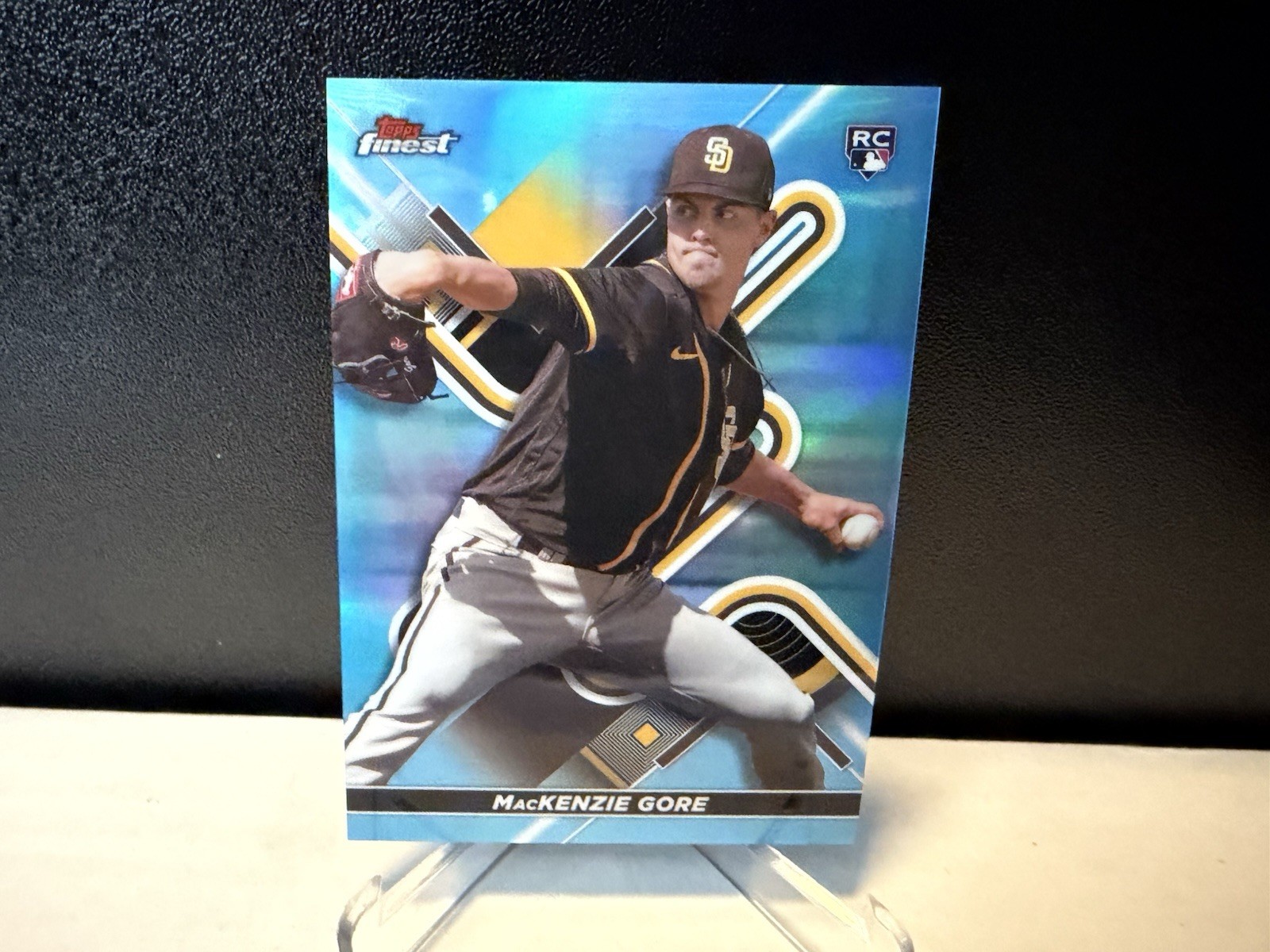 2022 Topps Finest Mackenzie Gore #22 Sky Blue Refractor /300 Rookie (RC) Rangers