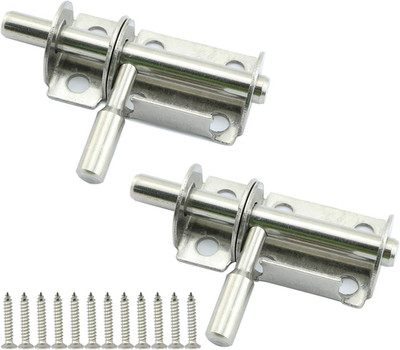 2PCS 1.5 Inches Barrel Bolt Latch Stainless Steel Sliding Bolt Lock Safety Secur