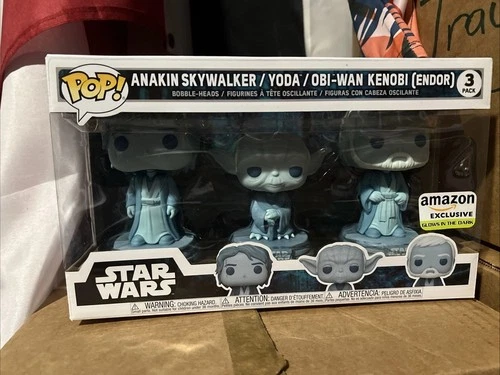 Funko POP Star Wars Force Ghost 3-Pack Anakin, Yoda, Obi-Wan Kenobi GITD Amazon
