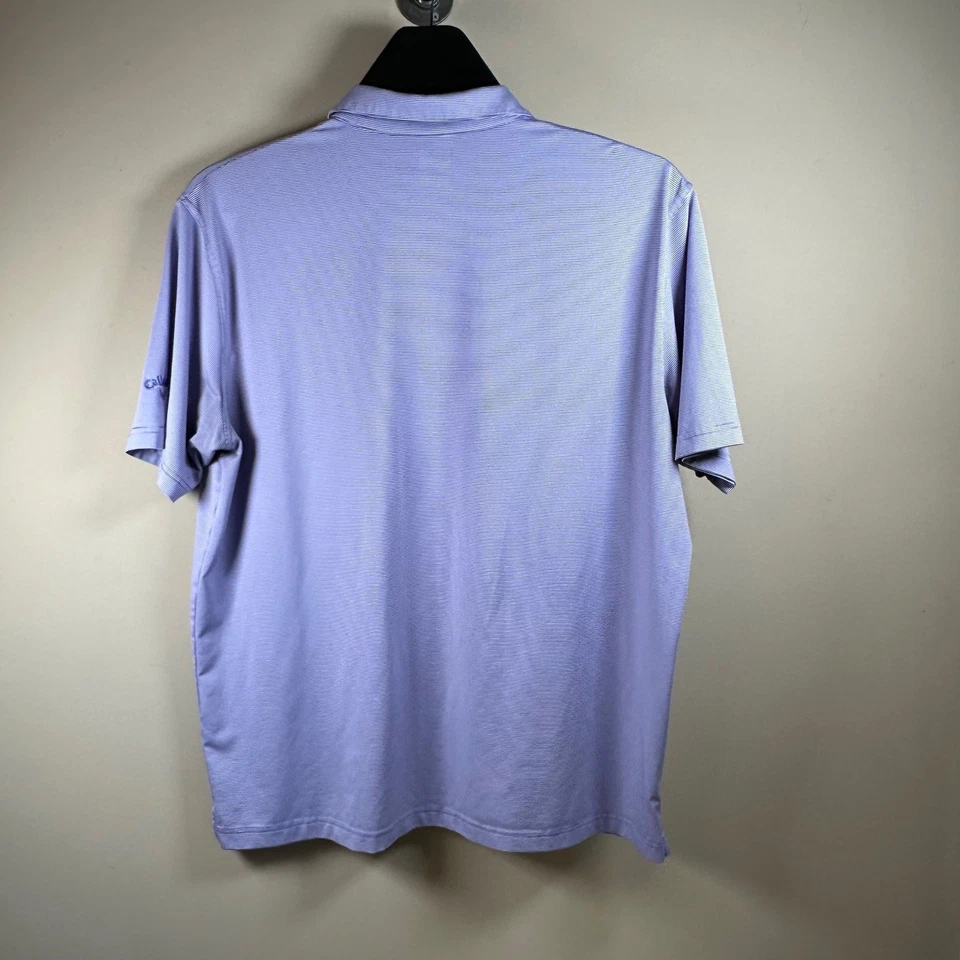 Camisa polo de golf Callaway XXL púrpura a rayas Opti-Dri Performance para hombre Foto 2 de 4