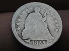 1855 P Seated Liberty Half Dime- Philadelphia, With Arrows, About Good Details