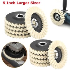 5pcs 4.5/5" Felt Flap Disc Wool Polishing Buffing Wheel Pad for Metal Stone Wood