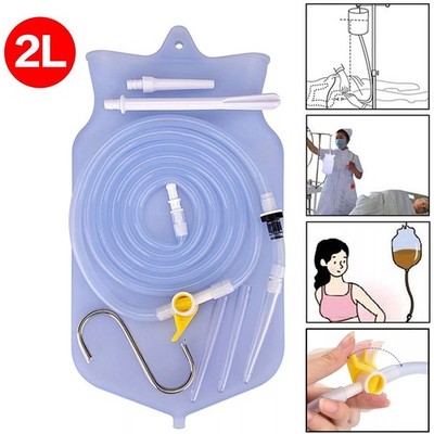 2L Enema Bag Kit - Detox Colon Cleanse Douche bag Enema Sil Neu