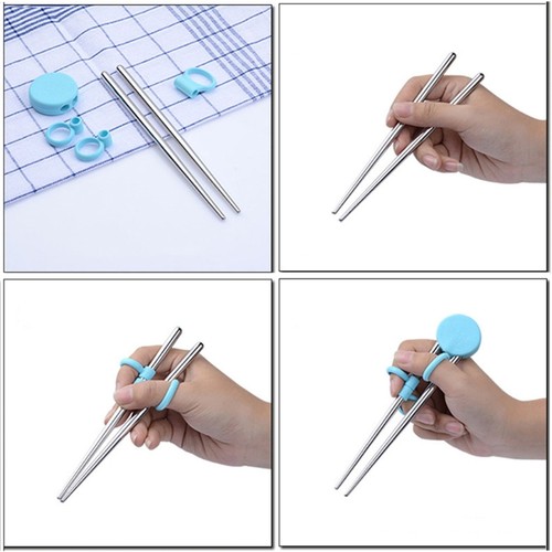Kids Children Training Chopsticks Learning Chop Sticks Helper Reusable Tableware - Picture 2 of 10