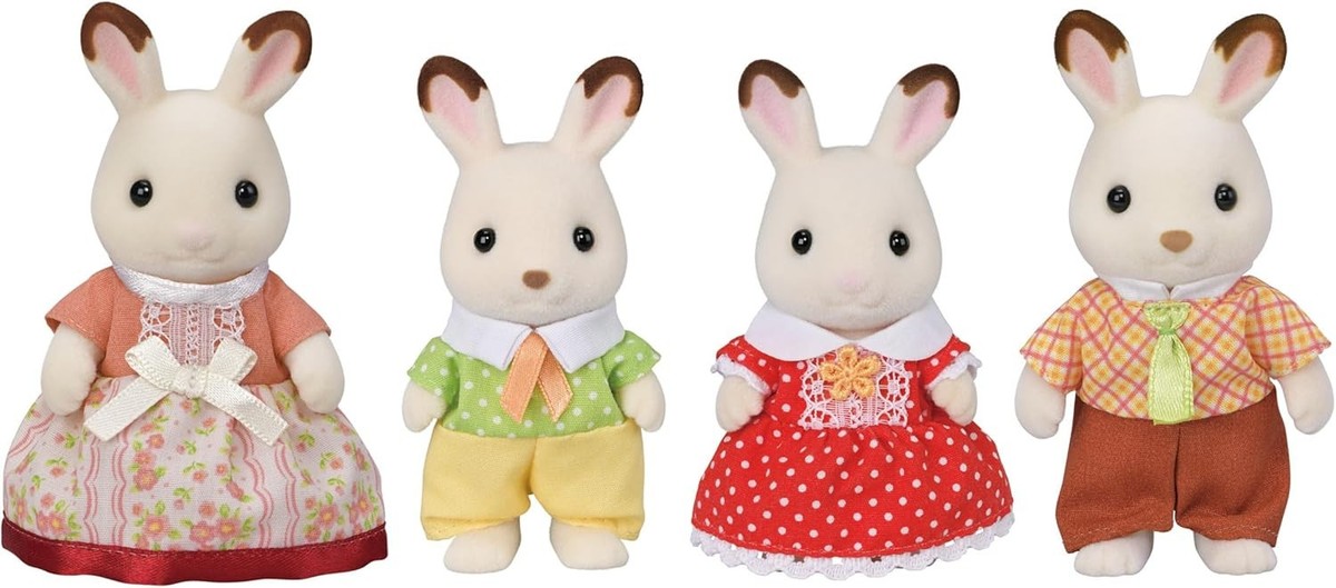 CALICO CRITTERS CC2290 CHOCOLATE RABBIT FAMILY REMOVEABLE CLOTHING