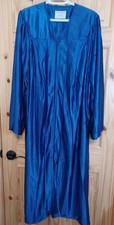 Graduation Source Shiny Blue Gown 5' 09" - 5' 11" Size 54 Zipper Front Prop Play