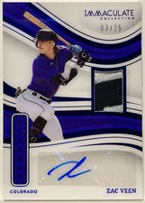 2022 Panini Immaculate - Clearly Material Signature Blue /25 - Zac Veen #CMS-ZV