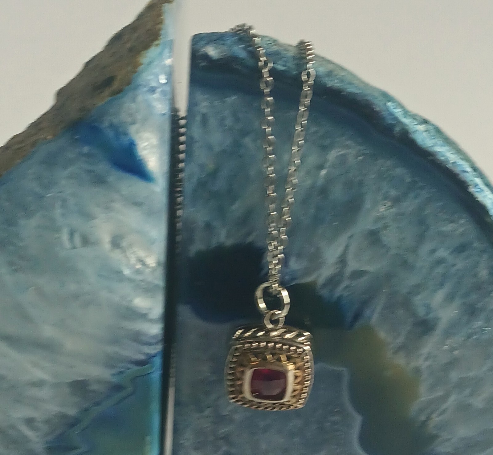 Petite Ruby Necklace Refurbished From Single Earr… - image 1