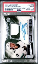 2022 UD Premier #AHRTB Thomas Bordeleau Acetate Rookie Patch Auto #'d /99 PSA 9