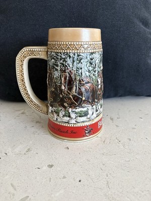 Lot of 6 Vintage Beer Steins! Budweiser, Miller High Life, Coors, Leinenkugels