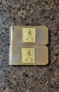 RARE VINTAGE GOLD JOHNNIE WALKER LOT OF 2 ADVERTISING MONEY CLIP