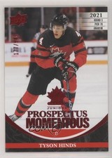 2023 Team Canada Juniors Prospectus Momentous Electric Red /549 Tyson Hinds 0kr0