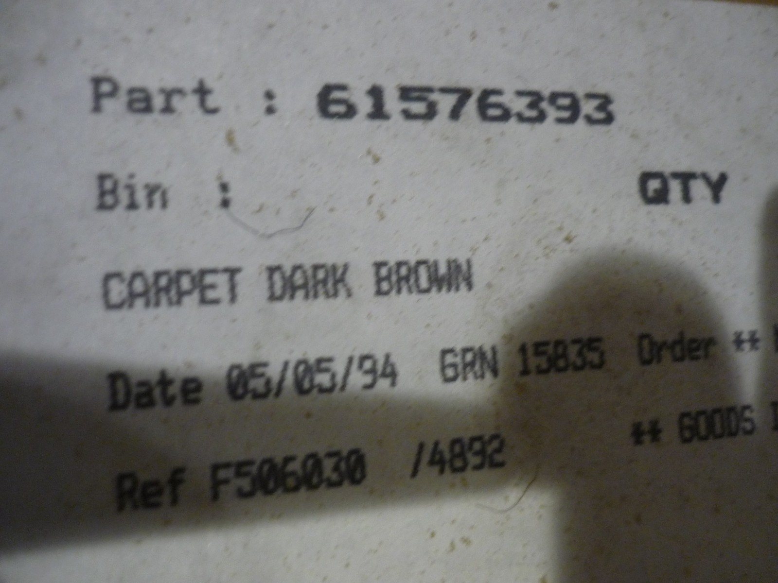 Ferrari Testarossa Door Carpet - Brown # 61576393