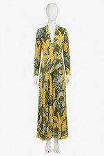 Farm Rio Foliage Sketch V-Neck Maxi Dress Size XS