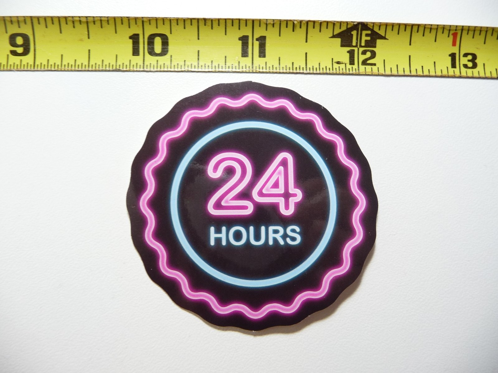 24 Hours Open Neon Decal Sticker for Laptop Fun Cute Decor