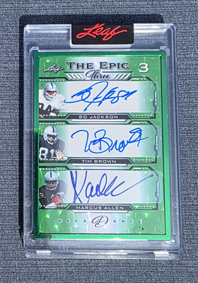 2022 Leaf Decadence Bo Jackson/Tim Brown/Marcus Allen Auto TE3-09 1/4