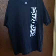 Team Apparel Oakland Raiders NFL Football Black Short Sleeve T-Shirt, Size XL