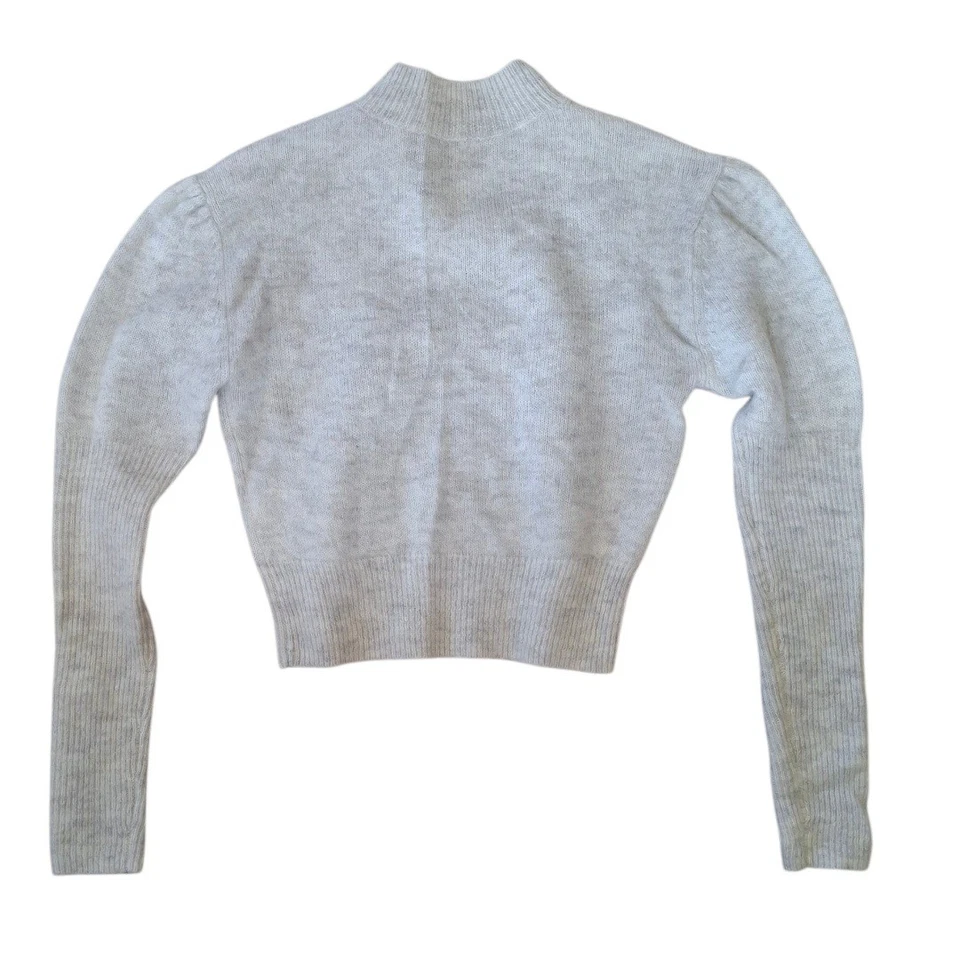 J.Crew Mock 颈部裁剪羊驼模糊针织毛衣浅灰色女式 XS NT581 — 第 2/4 张图片