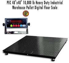 PEC 48"x48" 10,000 lb Heavy Duty Industrial Warehouse Pallet Digital Floor Scale