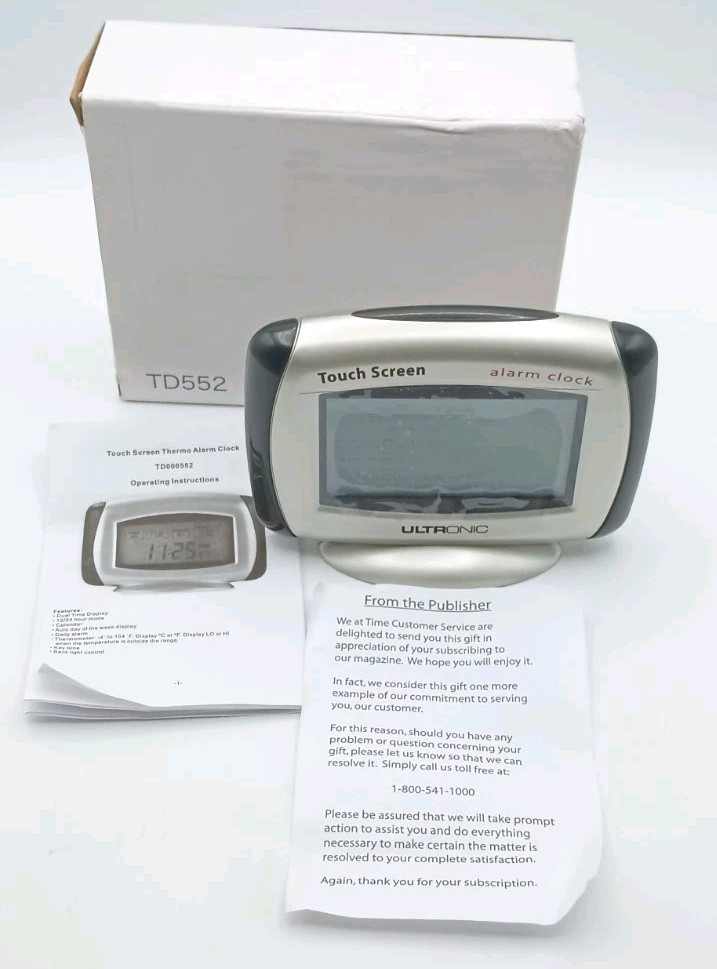 Ultronic Touch Screen Alarm Clock TD00552