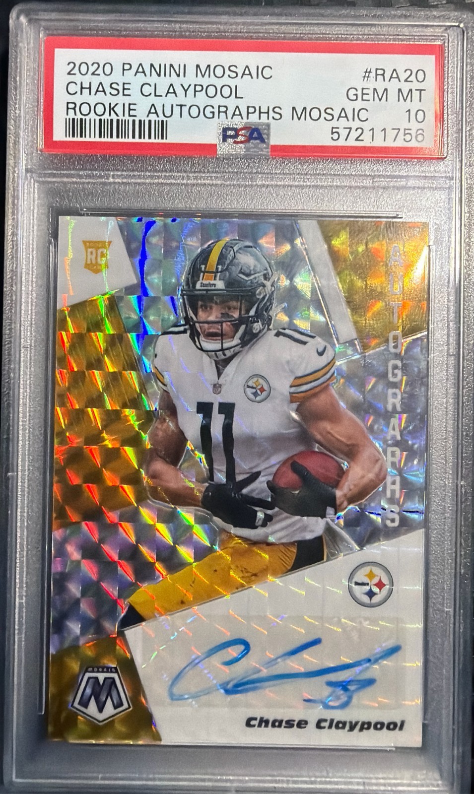 Chase Claypool Panini Mosaic Rookie Autographs Mosaic #RA20 Base