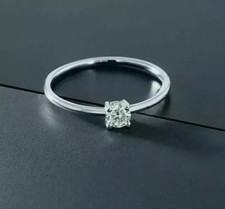 1 Ct Round Cut Diamond Lab Created Engagement Wedding Ring 14K White Gold Over