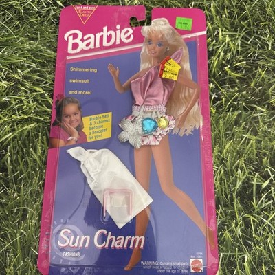 1993 Barbie Sun Charm Fashions Bracelet Charms Swimsuit 10798 Mattel NEW