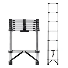 8.6ft Compact Telescoping Ladder for Loft RV Household,Portable Telescopic 330lb