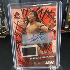 Upper Deck 2025 SP Game Used AEW Konosuke Takeshita Auto Memorabilia Card 27/35